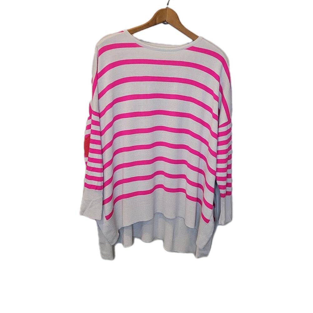 Mersea Striped Amour Catalina Sweater One Size Heart Elbow Patch Dolman Sleeve